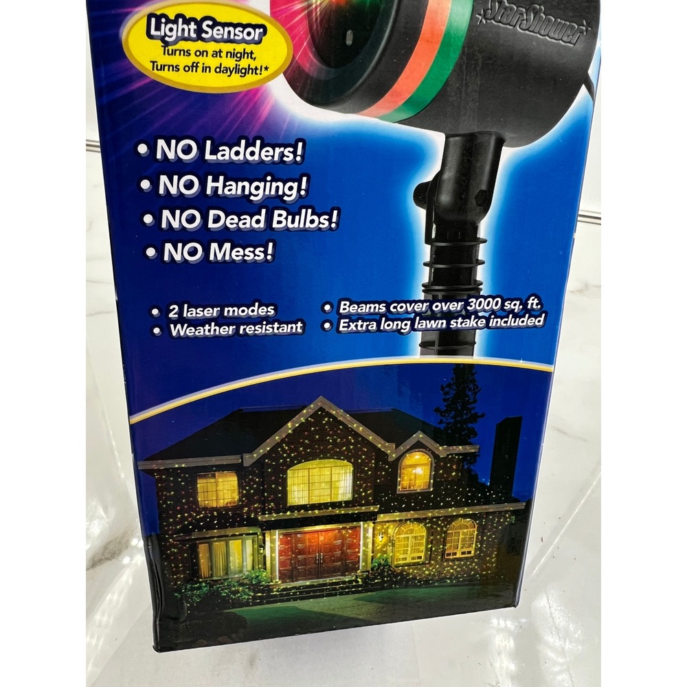 Star Shower Laser Light BulbHead Red and Green Holiday Projector with Stake - Picture 8 of 9